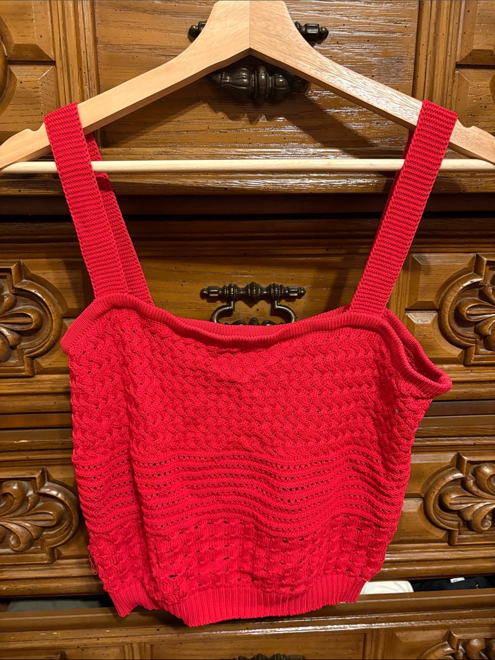 Astr Red Knit Tank with Wide Straps